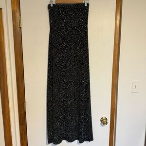 Banana Republic Black Strapless Maxi Dress Size Small Side Slit